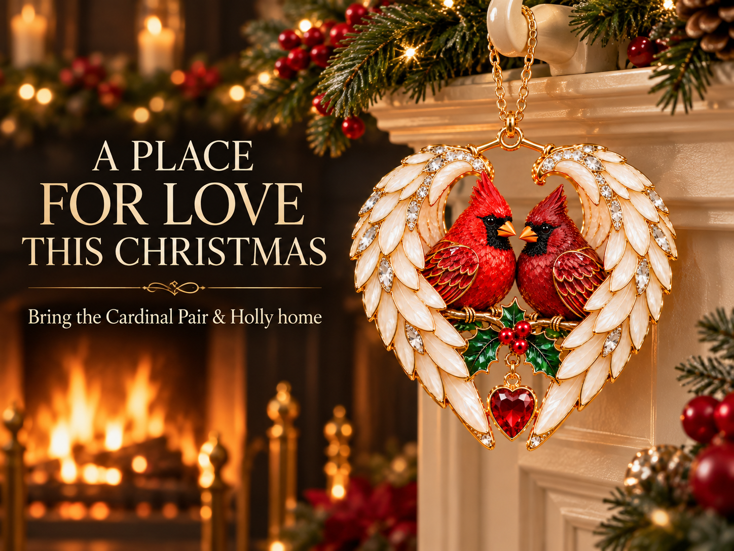 Angel Wing Heart Ornament Holiday Gift