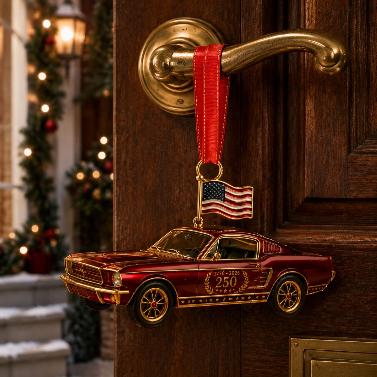 ✨250th Anniversary Vintage Red Car Ornament