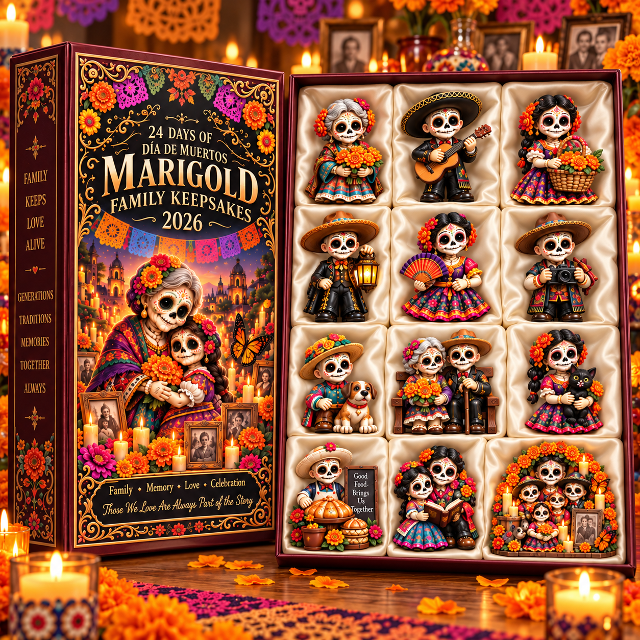 24 Days of Family, Memory & Love — Día de Muertos Marigold Family Keepsakes Advent Calendar 2026