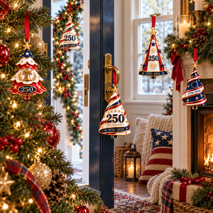 2026 Patriotic Christmas Tree Ornaments –  250th Anniversary Keepsake Collection, 1776–2026