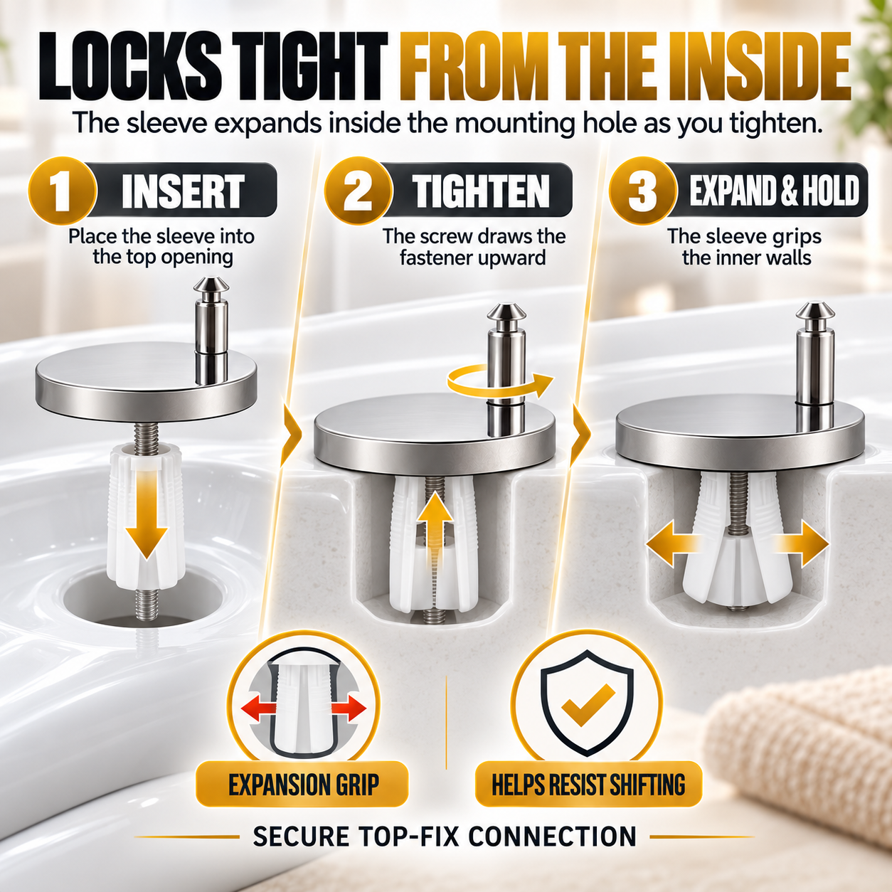 🔩 2-Pack Top-Fix Toilet Seat Hinge Bolts – Adjustable Anti-Wobble Replacement Kit - image 3