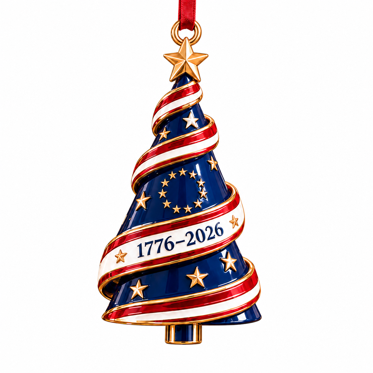 2026 Patriotic Christmas Tree Ornaments –  250th Anniversary Keepsake Collection, 1776–2026