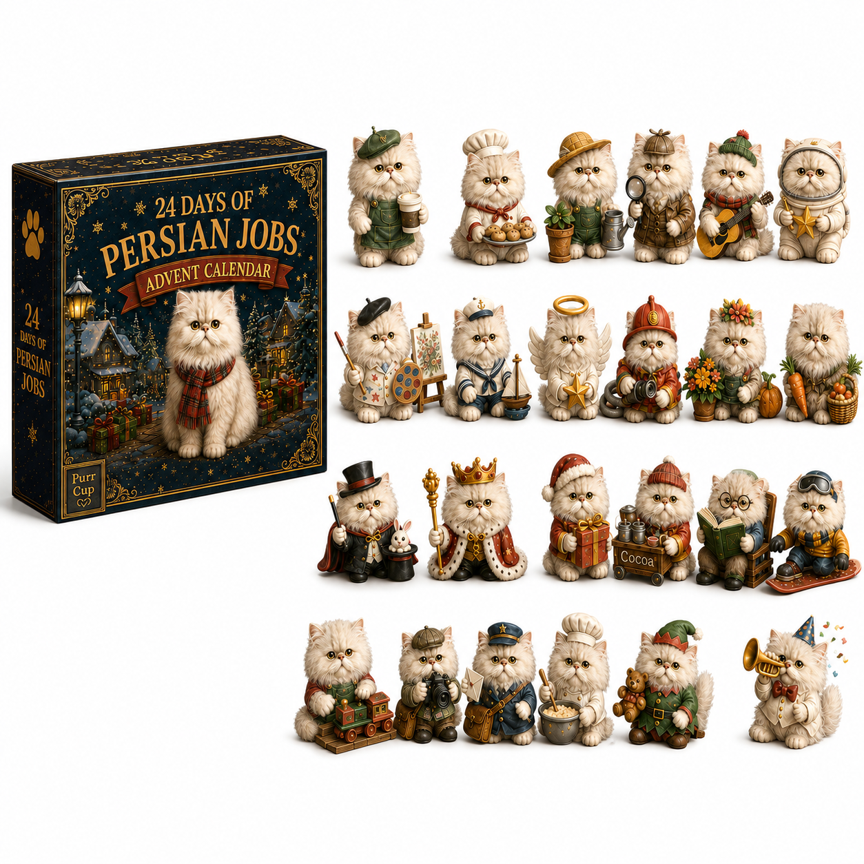 24 Days of Persian Jobs – 24 Unique Collectible Cat Figurines