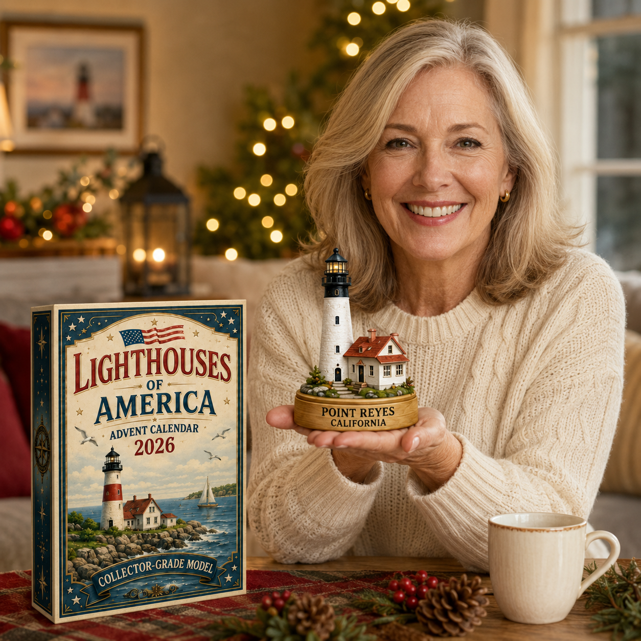 Lighthouses of America Advent Calendar 2026 – 24-Day Coastal Heritage Countdown, Collector-Grade Lighthouse Miniatures, Acrylic Charms Blind Box