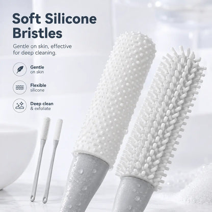 Long-Handle Silicone Soft Pedicure Tool, Shower Foot Cleaning Brush for Toe Gap Skin Cleansing🦶🚿 - image 5
