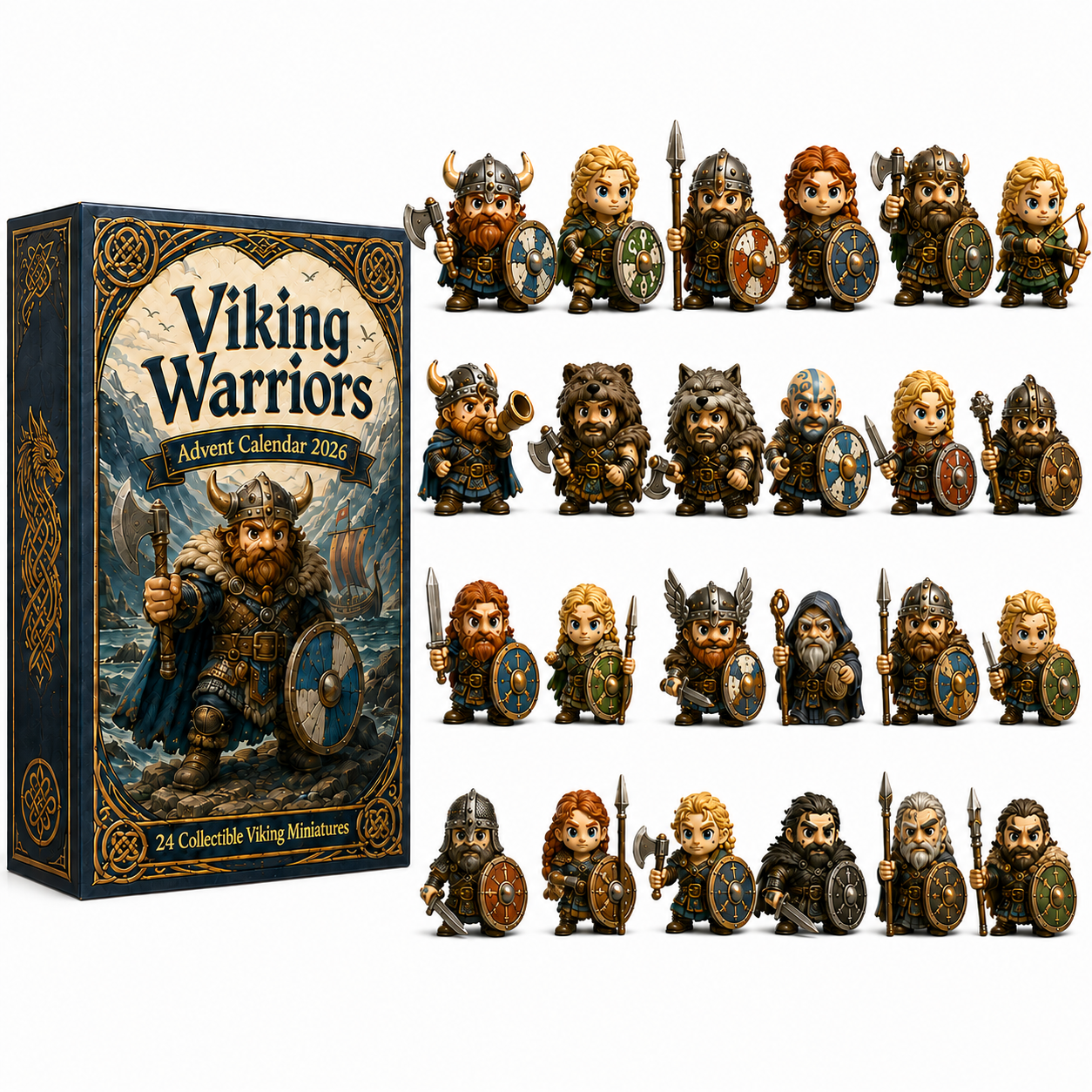 Viking Warriors Advent Calendar 2026 – 24 Collectible Norse Warrior Miniatures