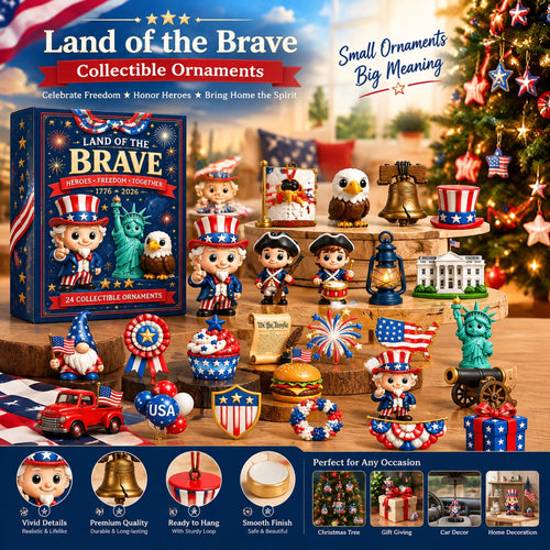 250 Years of American Spirit Acrylic Ornaments Advent Calendar, 24Pcs Patriotic Hanging Decor Gift Box