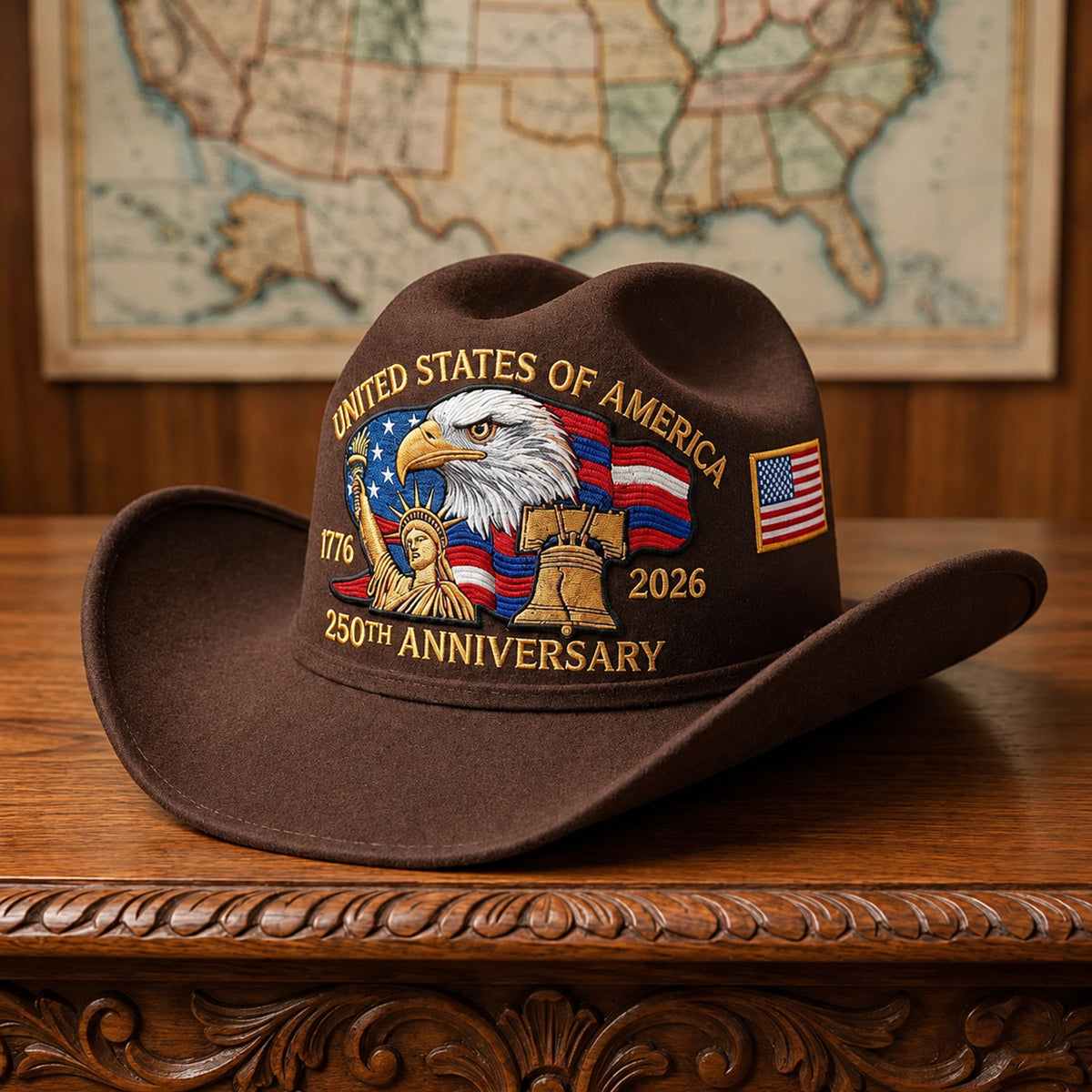 U.S. 250th Anniversary Edition Unisex Felt Cowboy Hat