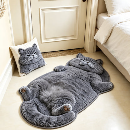 Chubby Tabby Cat Shaped Rug 🐱🤎