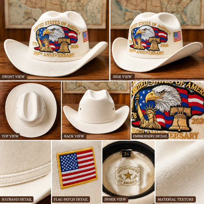 U.S. 250th Anniversary Edition Unisex Felt Cowboy Hat
