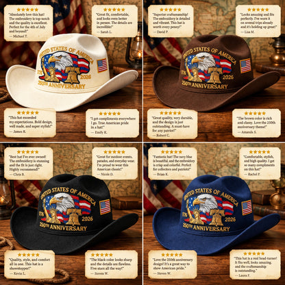 U.S. 250th Anniversary Edition Unisex Felt Cowboy Hat