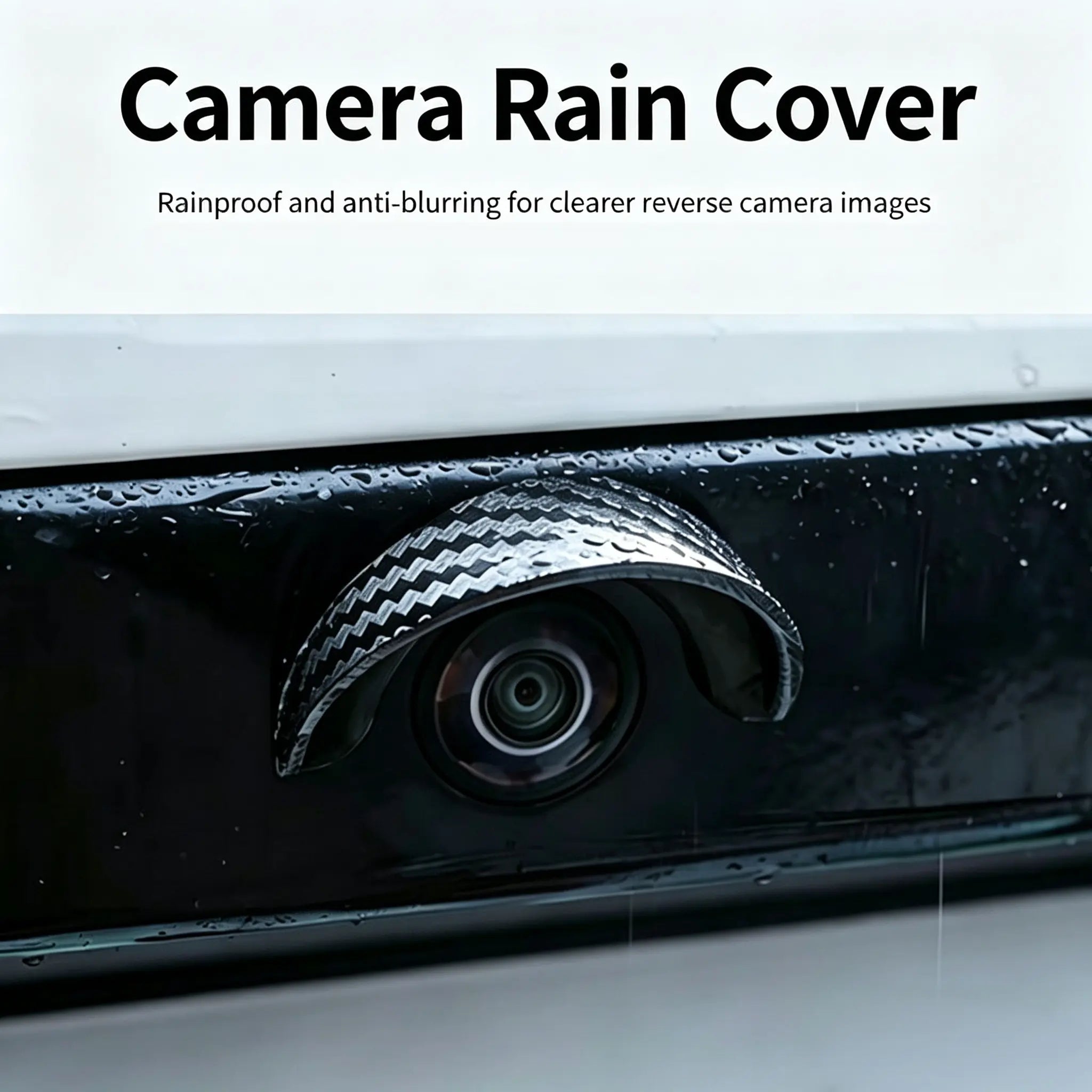 2PCS Car Reverse Camera Rain Cover, Anti‑Fog Waterproof Protection Hood, Carbon Fiber Texture🛡️ - image 6