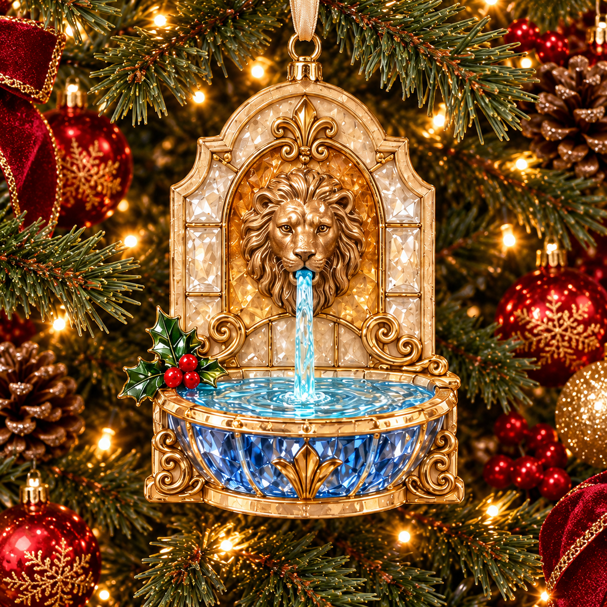 Vintage Crystal Fountain Christmas Ornaments – 6-Piece Enchanted Water Fountain Collection | Elegant Holiday Decorations & Unique Christmas Gifts 🎄✨