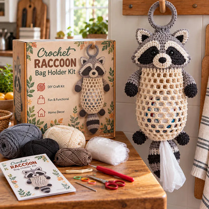 🔥LAST DAY 49% OFF – 🌼 Cottage Harvest KeepersTM — Crochet Animal Bag Holder DIY Kit | 11 Adorable Designs