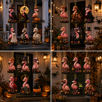 ✨24-Day Christmas Countdown Advent Calendar –Halloween Flamingo Ornament
