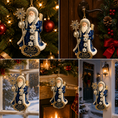 ✨250th Anniversary Snowflake Santa Ornament for the Christmas Tree
