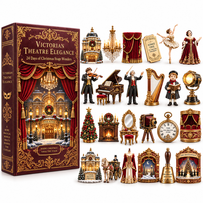 Victorian Theatre Elegance 2026 – 24 Days of Christmas Stage Wonders Collectible Countdown Calendar, 24 Unique Victorian Theatre Miniatures for Theatre Lovers
