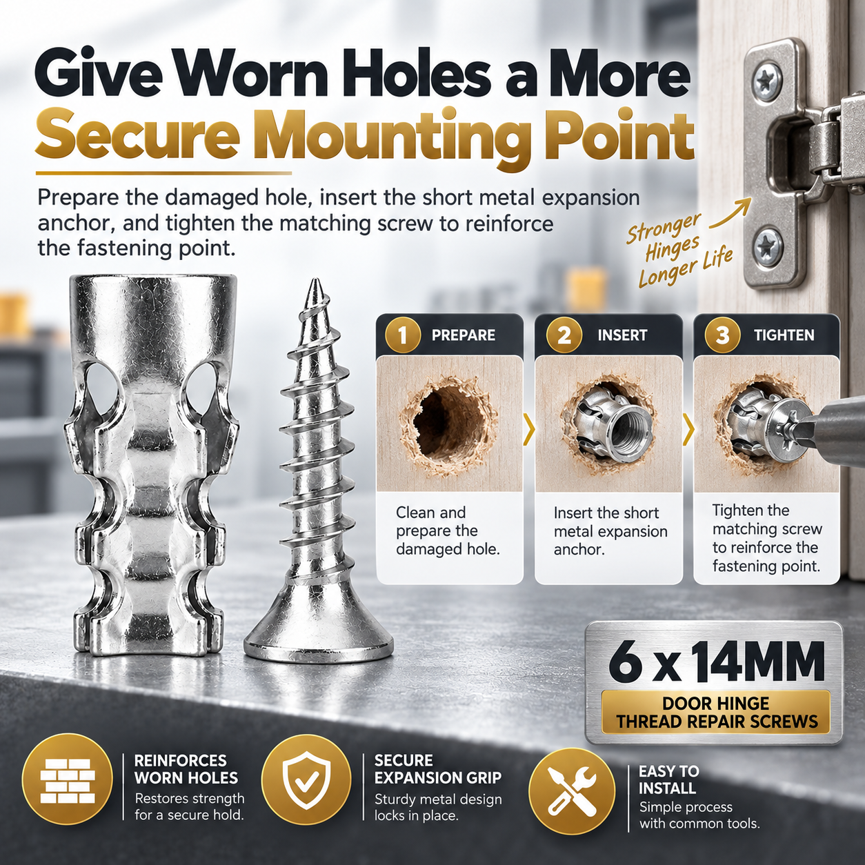 6x14mm Short Expansion Screws Set - image 2