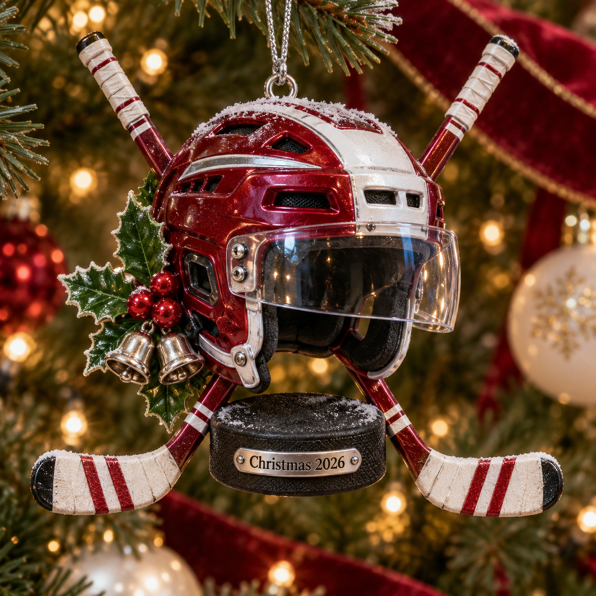 2026 Hockey Christmas Ornaments – 5 Unique Helmet, Stick & Puck Designs for Hockey Fans