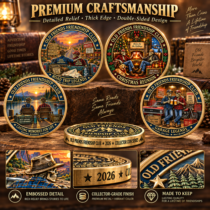 Old Friends Friendship Club 2026 – 4-Piece Collector Coin Set | Four Stories, One Lifelong Friendship