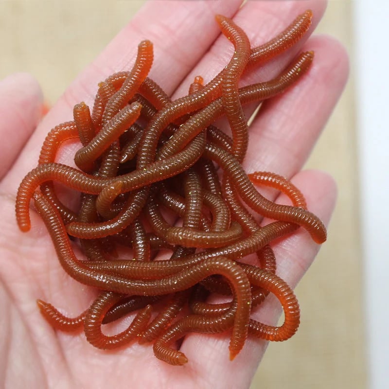 📢📢Simulation Earthworm Soft Fishing Lures Shrimp Scented Artificial Worm Baits for Freshwater and Saltwater Pack of 50 or 100 - image 10