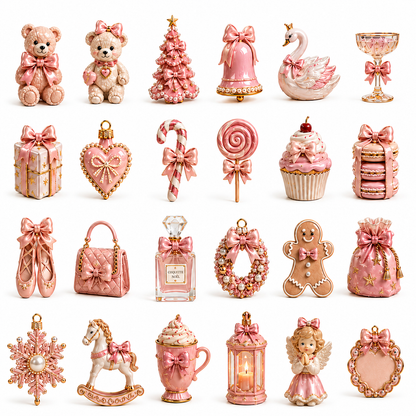 ✨24-Day Christmas Countdown Advent Calendar – Pink Bow Series