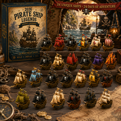 ⚓Pirate Ship Legends Advent Calendar 2026 – 24 Days of High Seas Adventure, Collector-Grade Miniature Ships, Acrylic Charms Blind Box