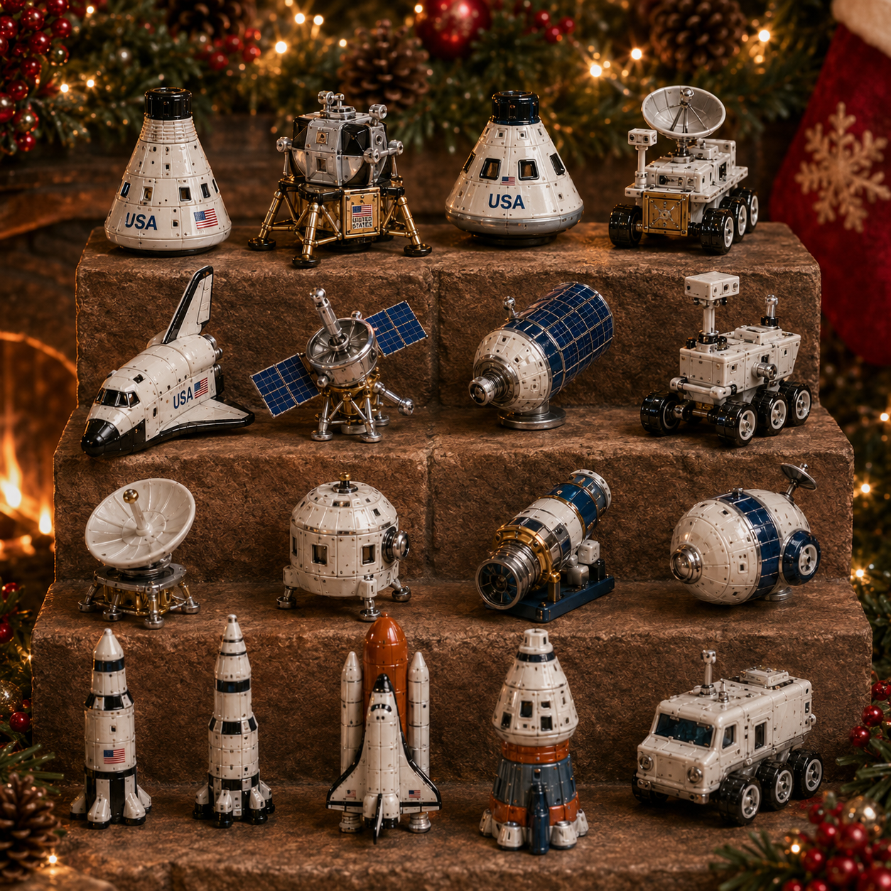 High-quality miniature model✨ Space Exploration Vehicles Advent Calendar 2026 - 24-Day Festive Countdown, Acrylic Charms Blind Box