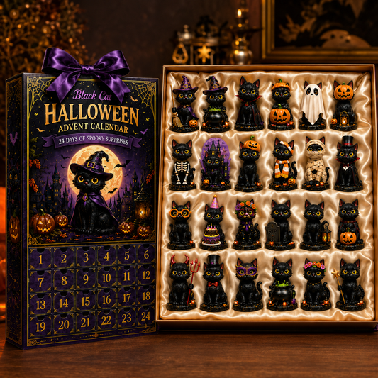 ✨24-Day Christmas Countdown Advent Calendar –Halloween black cat Ornament