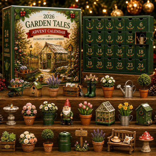 2026 Garden Tales 24-Day Advent Calendar – 24 Charming Garden Miniatures, Magical Christmas Countdown Gift Set for Garden Lovers & Collectors