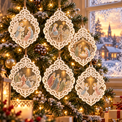 6-Piece Nativity Christmas Ornament Collection – Elegant  Holy Family, Guardian Angels, Three Wise Men & Bethlehem Scene Ornaments | Religious Christmas Tree Decorations & Christian Keepsake Gifts