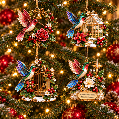 Hummingbird Christmas Ornament  –  Festive Bird Keepsake Collection, Elegant Holiday Gift for Mom, Grandma & Hummingbird Lovers