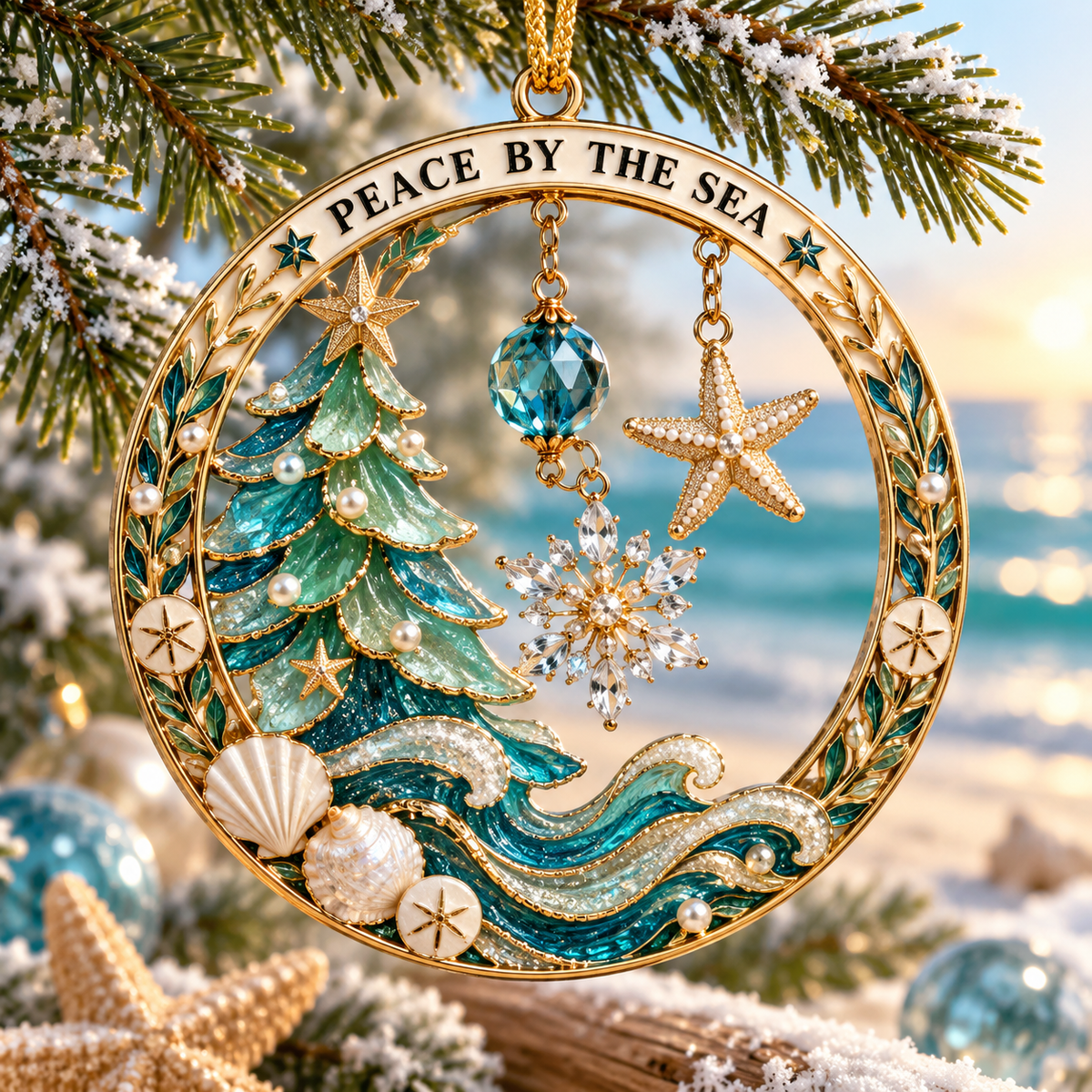 2026 Christmas Blessings Hanging Ornaments – 9 Festive Designs with Holiday Scenes, Stars & Snowflakes