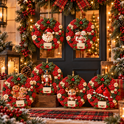 Merry & Bright Christmas Wreath Ornament Collection – 6-Piece  Santa, Snowman, Gingerbread, Nutcracker, Reindeer & Cardinal Christmas Tree Decorations | Festive Holiday Keepsake Gifts