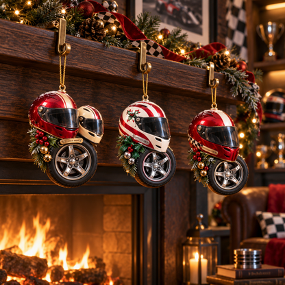 2026 Racing Helmet & Tire Christmas Ornaments – 9 Unique Designs for Motorsport Fans