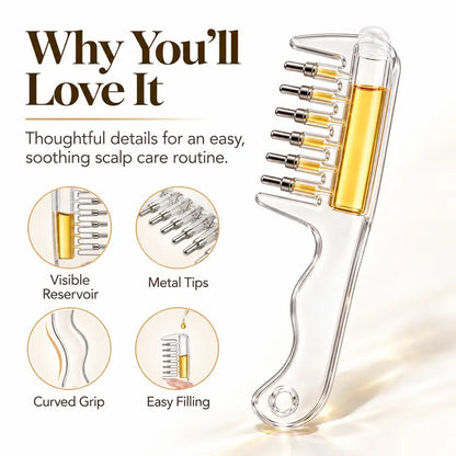 Scalp Oil Applicator Comb, Refillable Hair Treatment Bottle with Massage Comb 🪮