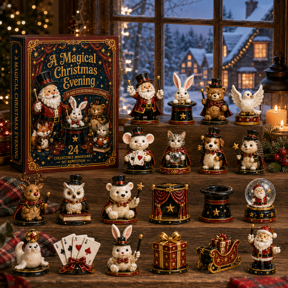 24-Day Magical Christmas Countdown Calendar – 24 Collectible Miniature Figures, A Whimsical Holiday Gift Set for Christmas Lovers & Collectors