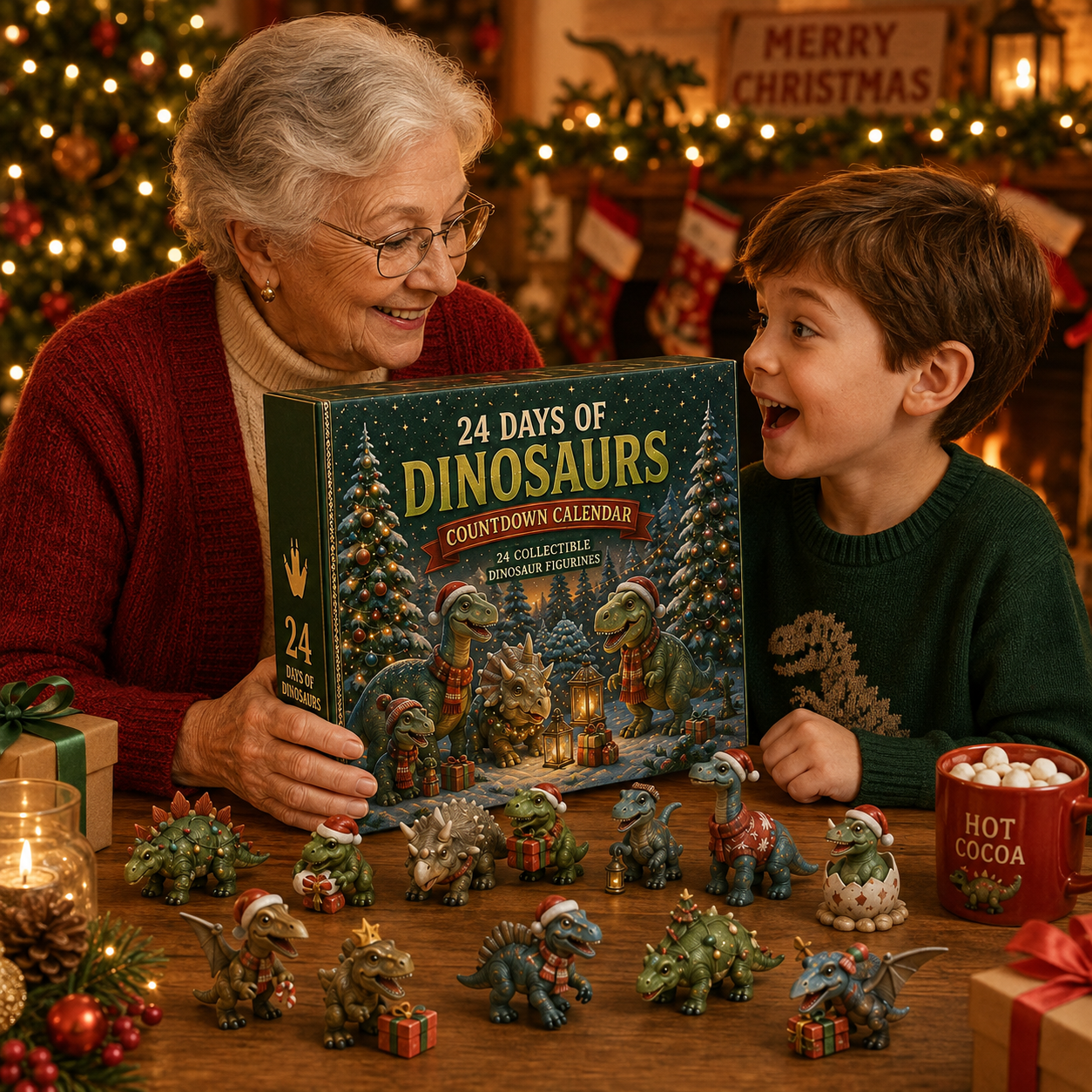 24 Days of Dinosaurs Christmas Countdown Calendar – 24 Unique Collectible Dinosaur Figurines