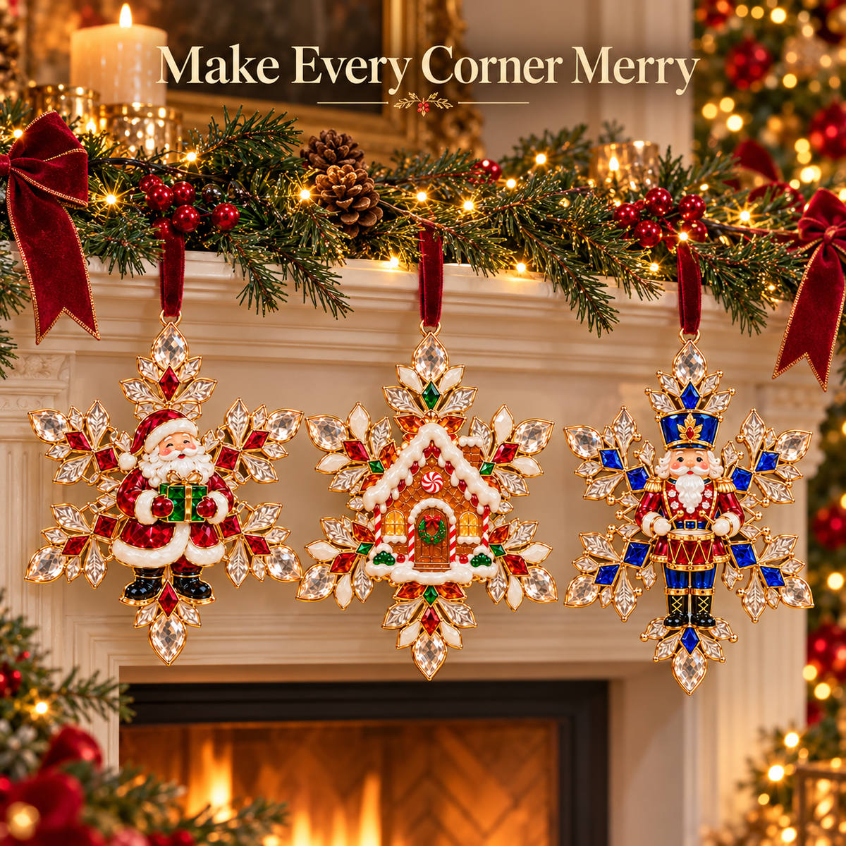 Christmas Magic Snowflake Ornaments – 6 Festive Designs for Holiday Decorating & Gifting