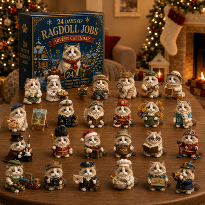 Ragdoll Jobs Advent Calendar 2026 – 24 Days of Unique  Collectible Ragdoll Cat Miniatures, Christmas Countdown Gift for Cat Lovers