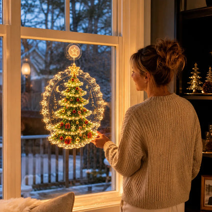 ✈️Last Day 50% OFF✨🎄Lighted Christmas Window Decoration with Suction Cup | Warm LED Window Light with Double-Layer Design & Multiple Festive Styles Flat Version✨ - image 10