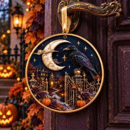 2026 Moonlit Halloween Village Hanging Ornaments – 9 Enchanting Designs with Witches, Ghosts & Pumpkin Magic