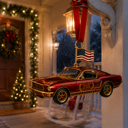 ✨250th Anniversary Vintage Red Car Ornament