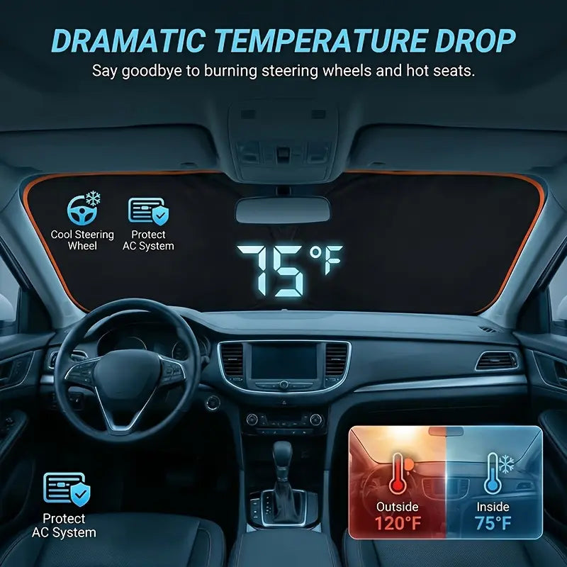 2026 New Portable Heat-Insulating Vehicle Sunshade, Upgraded Thickened Front Window Sun Shade☀️ - image 2