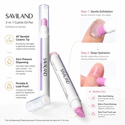 2PCS 2‑In‑1 Cuticle Remover Pen, Ceramic 45° Tip With Lemon Oil 💅 - image 6