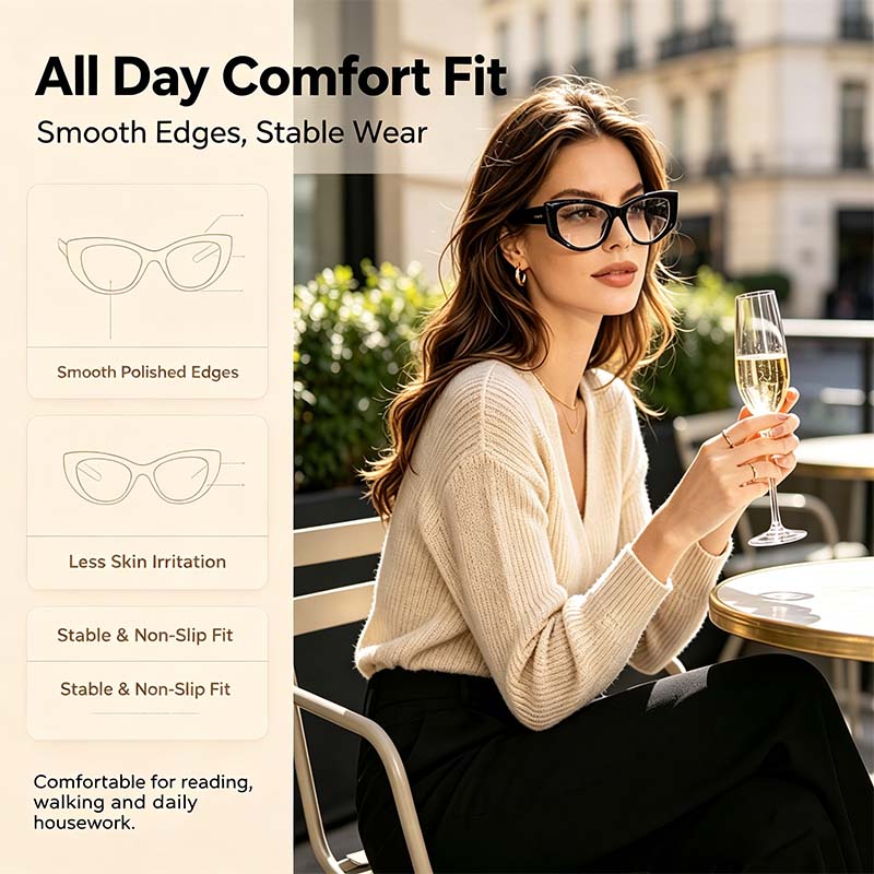 Women's Reading Glasses Anti-Blue Light Full Frame Square🕶️ - image 6