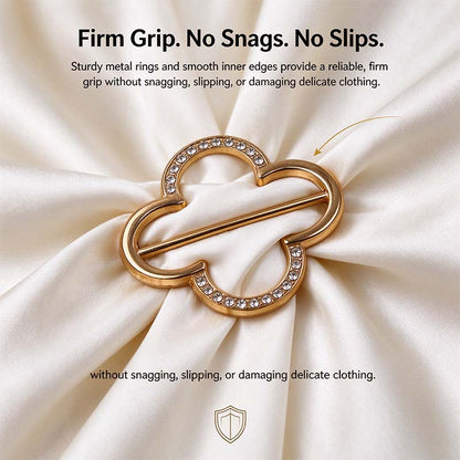 4 Counts Women's Fashion Metal Shirt Clips, Shape-Including Round and Heart Designs 👔
