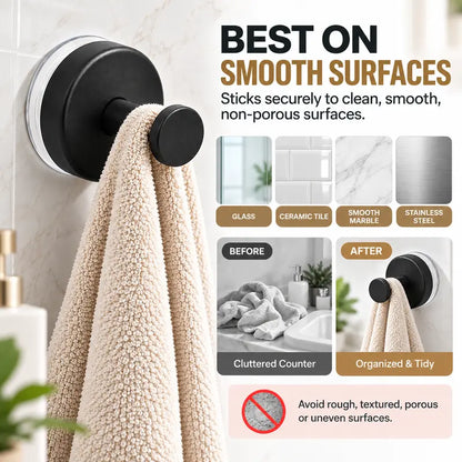 2 Pcs No Drilling Suction Cup Hooks with Replaceable Core 🪝