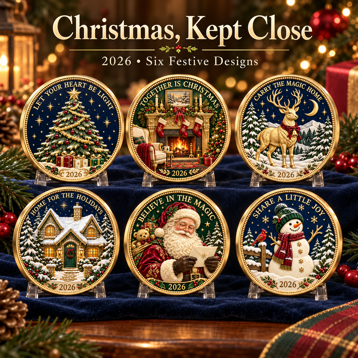 2026 Christmas Memories Coin Collection – 6 Festive Designs, Double-Sided Details & Timeless Holiday Charm
