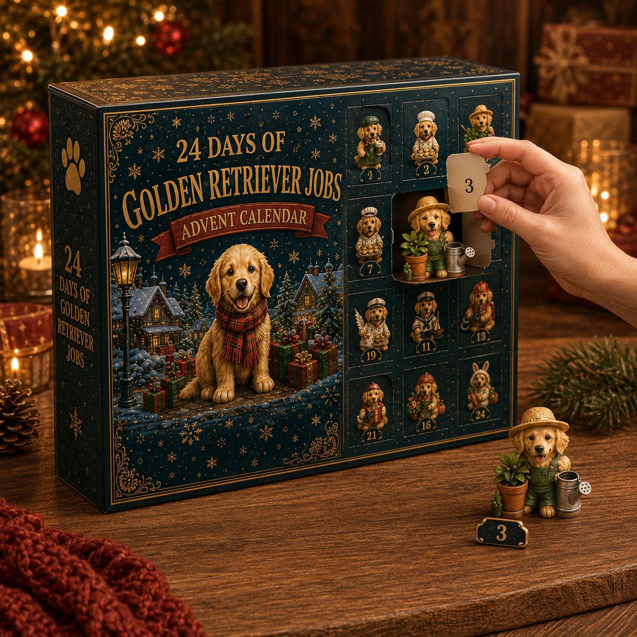 Golden Retriever Jobs Advent Calendar 2026 – 24 Days of Adorable Career-Themed Golden Retriever Miniatures & Christmas Surprises